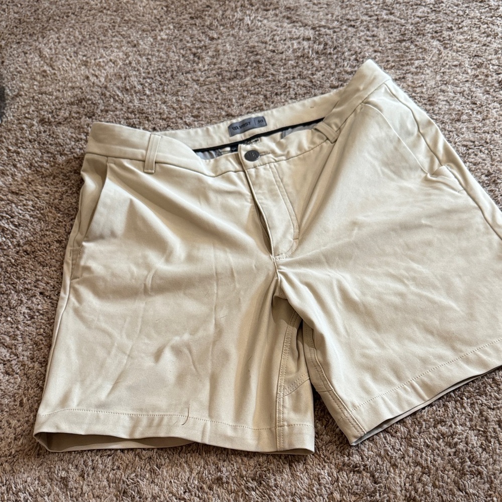 Men's VRST Beige Flat Front Shorts- dressy